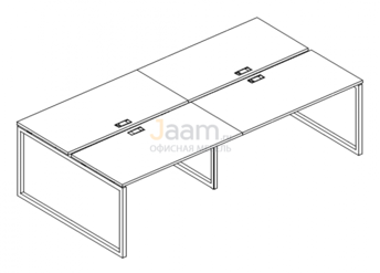 Мебель для персонала Рабочая станция на металлокаркасе QUATTRO Б4 176-2 БП